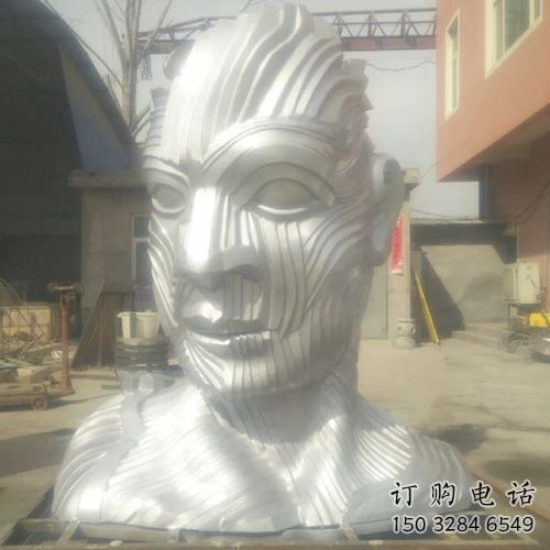 中式头像雕塑厂家 哑光小品 游乐场不锈钢头像雕塑厂