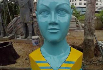 中式人头雕塑厂家 烤漆小品 游乐场不锈钢人头雕塑厂
