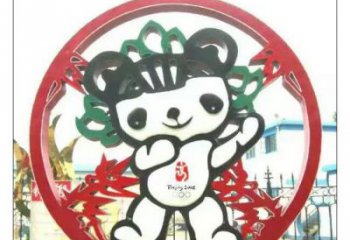 现代福娃雕塑厂家 大型别墅区摆件  剪纸不锈钢福娃雕塑厂