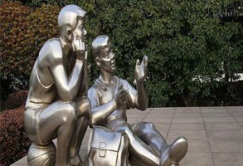 广场学生雕塑厂家 现代校园小品 制作不锈钢学生雕塑