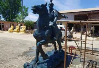 烤漆岳飞雕塑厂家 广场小品  户外岳飞雕塑厂