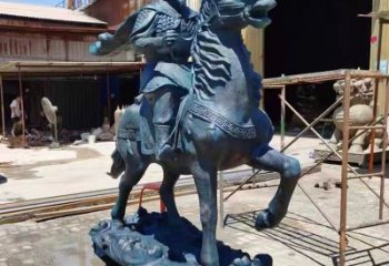 喷漆岳飞雕塑厂家 中式小品 草地岳飞雕塑厂