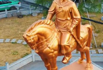 烤漆岳飞雕塑厂家  广场小品  大型岳飞雕塑制作厂