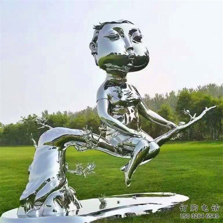 现代婴儿雕塑厂家 大型别墅区摆件  户外不锈钢婴儿雕塑厂