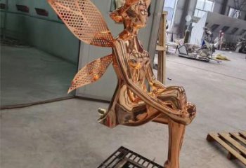 中式精灵雕塑厂家 哑光小品 游乐场不锈钢精灵雕塑厂