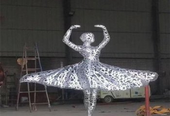 大型舞女雕塑厂家 锻造小品 镂空不锈钢舞女雕塑厂