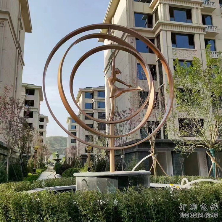 欧式芭蕾舞雕塑厂家 抽象摆件  房地产不锈钢芭蕾舞雕塑厂
