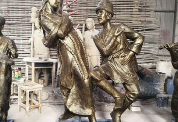 喷漆跳舞雕塑厂家 中式小品 草地跳舞雕塑规格