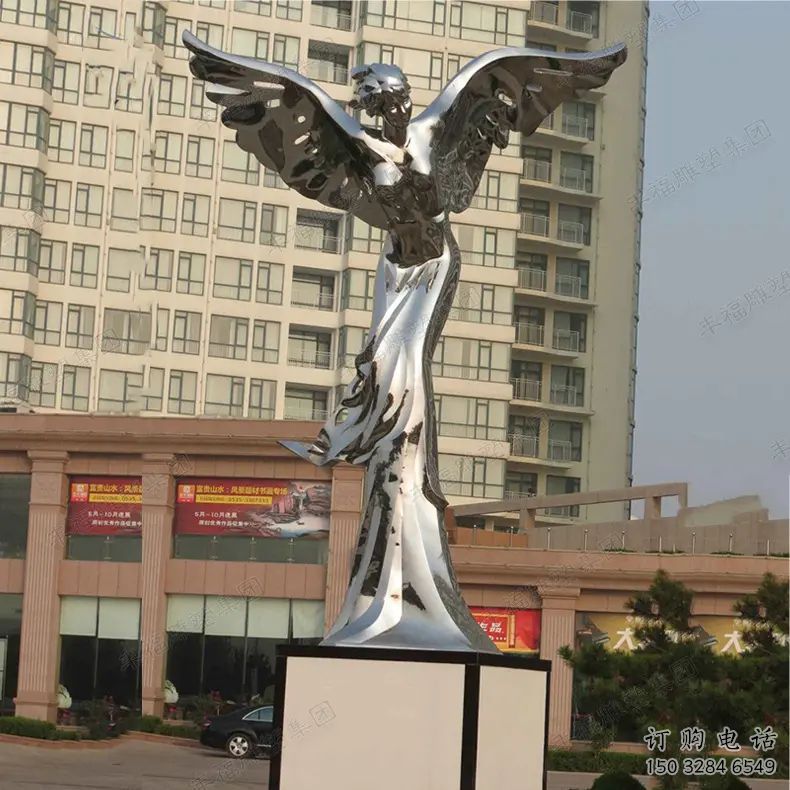 镜面女神雕塑厂家 大型摆件  户外不锈钢女神雕塑摆件