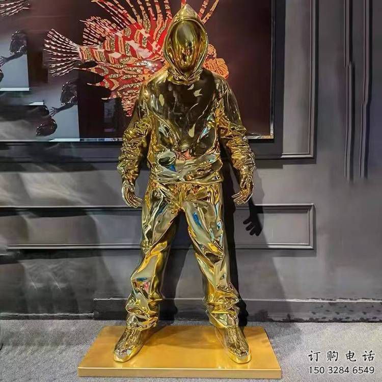 现代男子雕塑厂家  烤漆小品  户外不锈钢男子雕塑特点