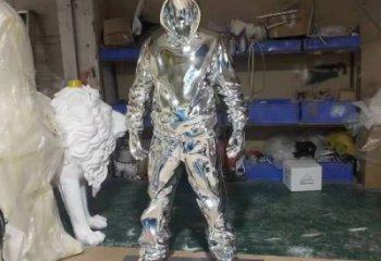 仿真男子雕塑厂家 电镀现代摆件  户外不锈钢男子雕塑报价