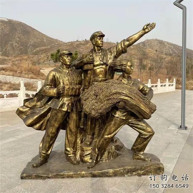 彩绘战士雕塑厂家  广场小品摆件 街头战士雕塑厂