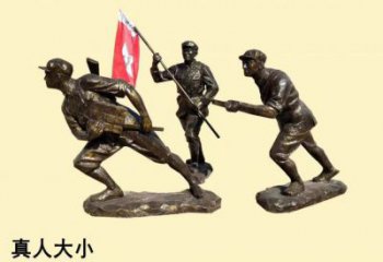 烤漆战士雕塑厂家  党建小品  户外战士雕塑加工厂