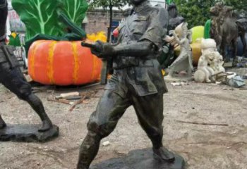 党建士兵雕塑厂家  户外小品  大型士兵雕塑定制