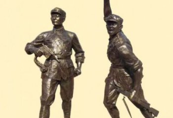 仿古士兵雕塑厂家 草地小品  大型士兵雕塑生产