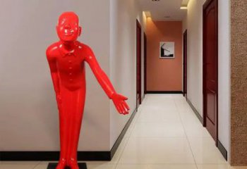 喷漆迎宾雕塑厂家 中式小品  户外不锈钢迎宾雕塑制作