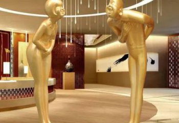 欧式迎宾雕塑厂家 抽象摆件  酒店不锈钢迎宾雕塑厂