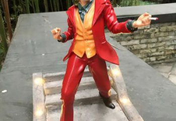 烤漆小丑雕塑厂家 创意小品  户外小丑雕塑定做