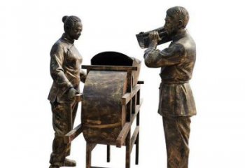 喷漆农民雕塑厂家 中式村口小品 草地农民雕塑厂