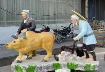 草地农民雕塑厂家 现代公园小品 大型农民雕塑规格