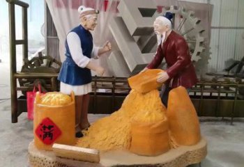 园林农民雕塑厂家  彩绘小品 中式农民雕塑加工制作
