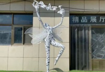 灯光花仙子雕塑厂家 公园小品 商业街不锈钢花仙子雕塑厂