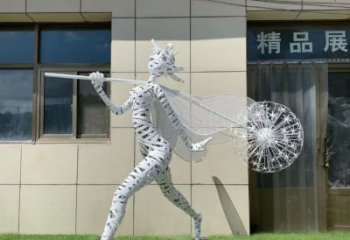 中式花仙子雕塑厂家  镂空小品  欧式不锈钢花仙子雕塑厂