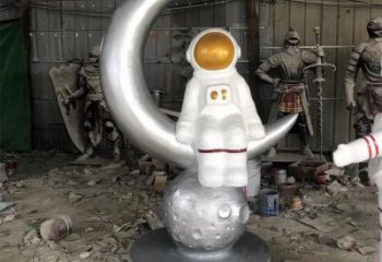 烤漆太空人雕塑厂家 广场小品  仿真太空人雕塑厂