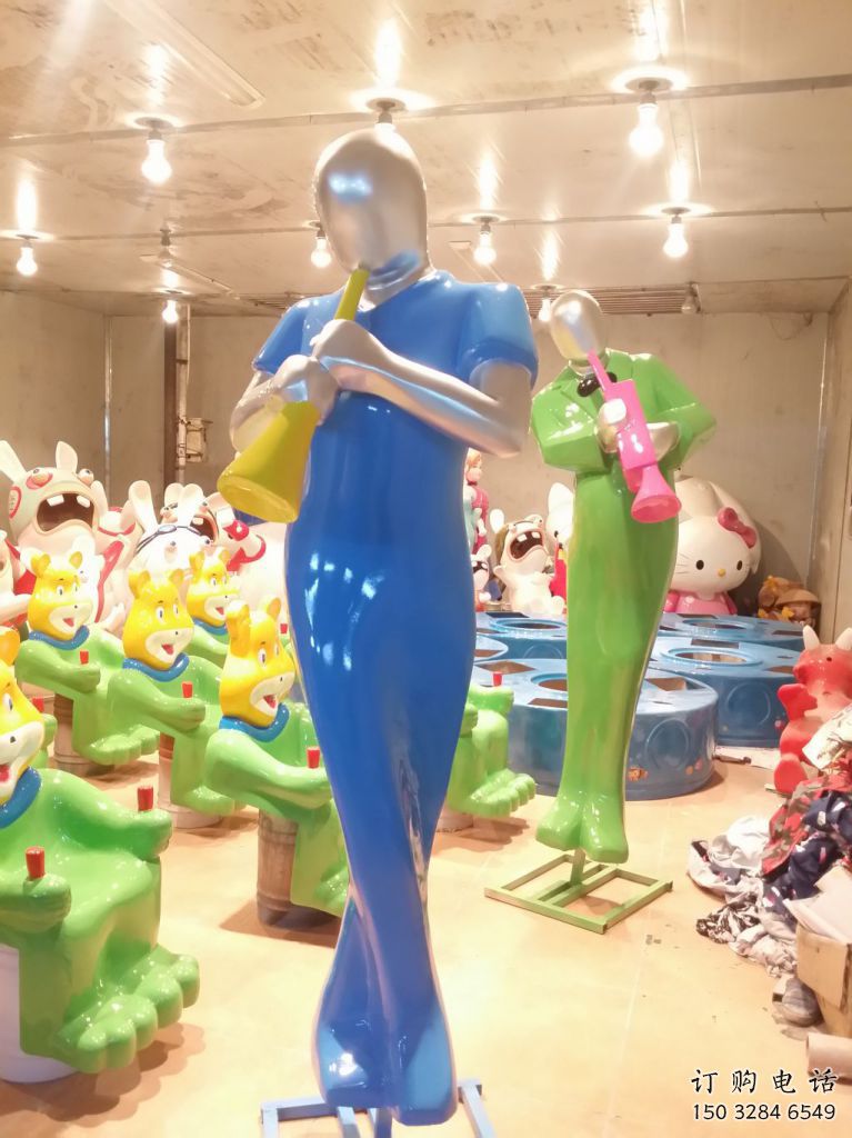 现代音乐人雕塑厂家 大型别墅区摆件 彩绘音乐人雕塑厂