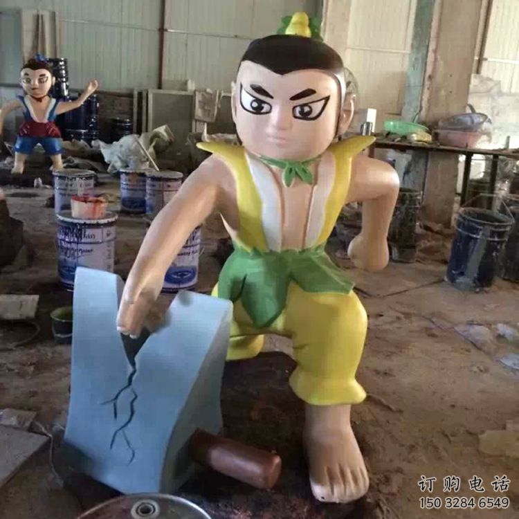 喷漆葫芦娃雕塑厂家 中式小品 草地葫芦娃雕塑厂