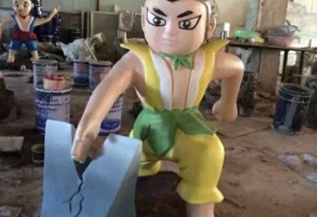 喷漆葫芦娃雕塑厂家 中式小品 草地葫芦娃雕塑厂