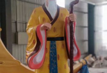 园林月老雕塑厂家  彩绘小品 中式月老雕塑厂