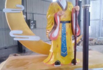 公园月老雕塑厂家 户外摆件  仿古彩绘月老雕塑摆件