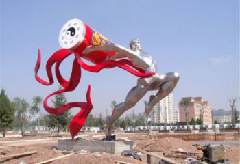 大型运动员雕塑厂家 现代小品  不锈钢镜面运动员雕塑厂