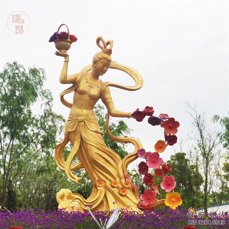 烤漆天女散花雕塑厂家 公园小品 户外天女散花雕塑厂 烤漆天女散花雕塑厂家 公园小品 户外天女散花雕塑厂