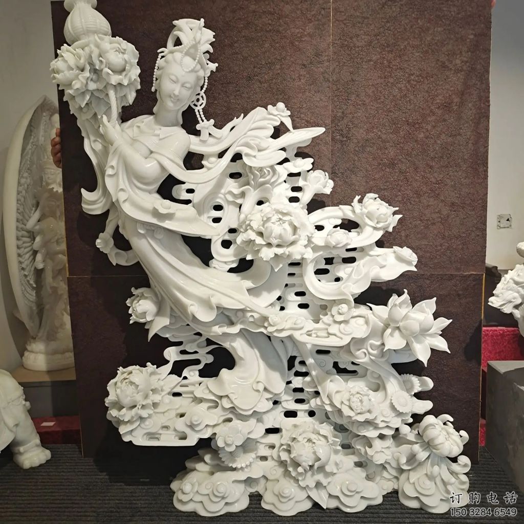 大型天女散花雕塑厂家  创意小品 庭院天女散花雕塑厂