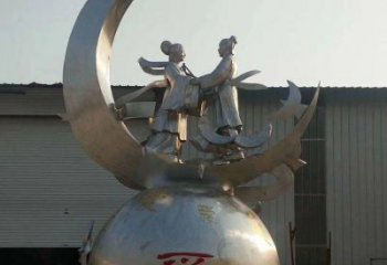 烤漆牛郎织女雕塑厂家  仿古小品  户外牛郎织女雕塑报价