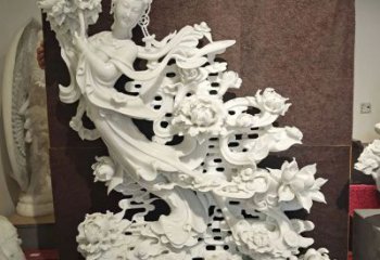 大型天女散花雕塑厂家  创意小品 庭院天女散花雕塑厂