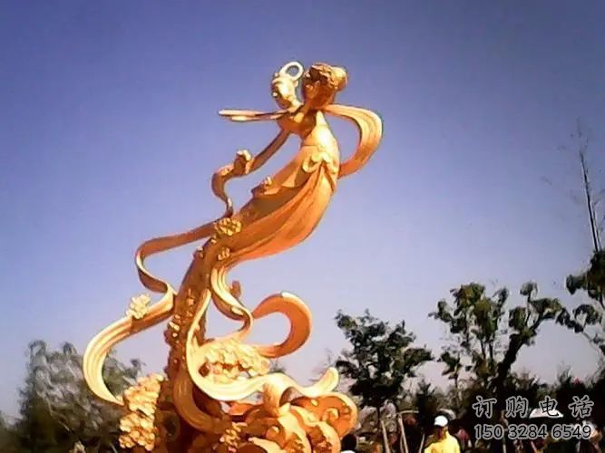 中式天女散花雕塑厂家  创意小品 游乐场天女散花雕塑厂