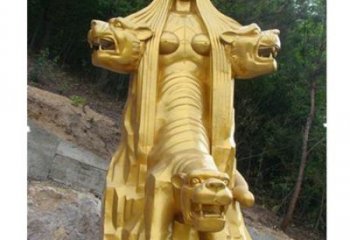 彩绘女娲补天雕塑厂家 公园摆件 街头女娲补天雕塑厂
