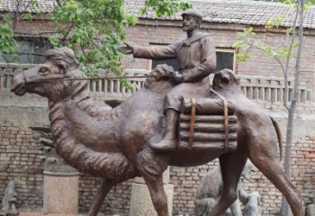 喷漆丝绸之路雕塑厂家 中式小品 草地丝绸之路雕塑厂