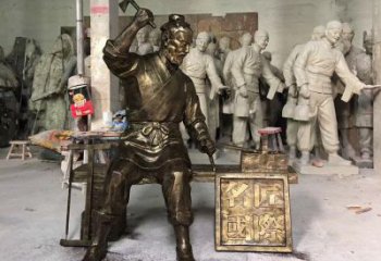 户外鲁班雕塑厂家 喷漆小品  大型鲁班雕塑厂
