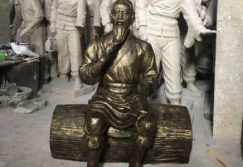 喷漆鲁班雕塑厂家 中式小品  户外仿古鲁班雕塑实景图