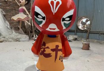 彩绘变脸雕塑厂家  户外创意摆件 街头变脸雕塑厂