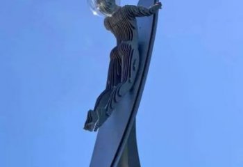 异形冲浪雕塑厂家 现代公园小品  广场不锈钢冲浪雕塑定制