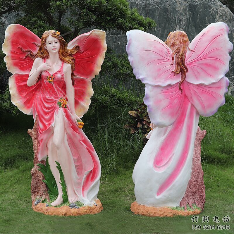 现代仙子雕塑厂家 大型别墅区摆件 彩绘仙子雕塑厂