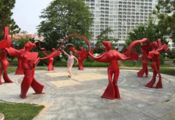 彩绘扭秧歌雕塑厂家  户外创意摆件 街头烤漆不锈钢扭秧歌雕塑