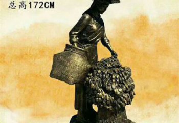 烤漆女工雕塑厂家  创意小品  户外广场女工雕塑摆件