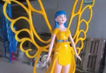 彩绘仙子雕塑厂家 公园草地摆件 街头仙子雕塑厂