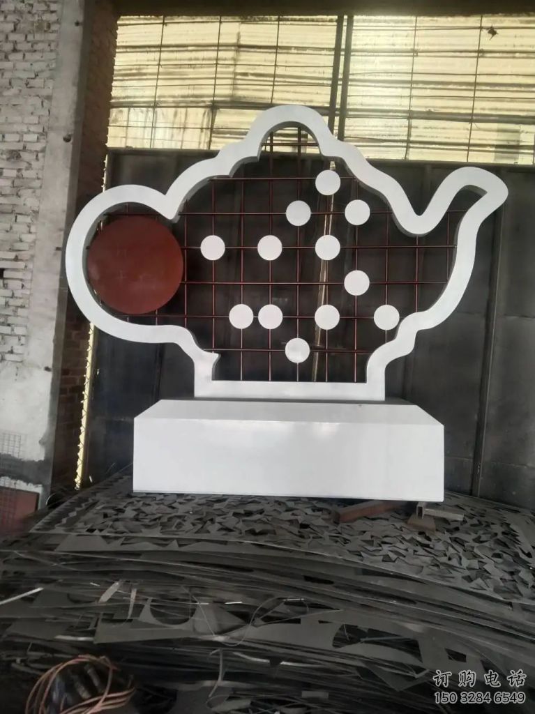 房地产地标雕塑厂家 剪影公园摆件 镂空不锈钢地标雕塑小品